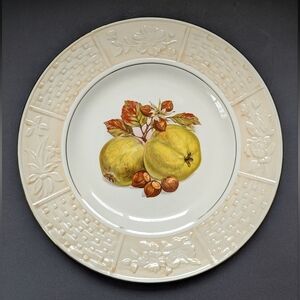 Vintage Weatherby Dinner Plate Royal Falcon Fruit Nuts Embossed Rim Cottagecore